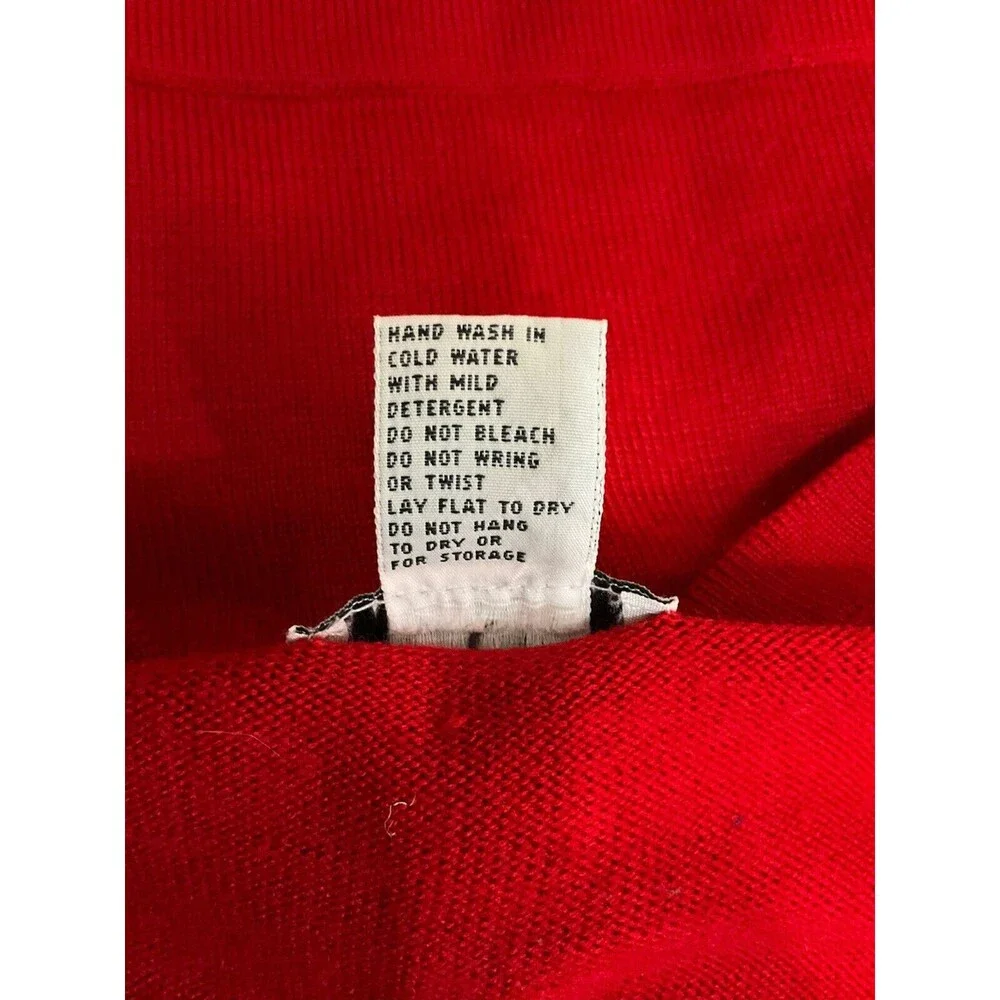Vintage Koret Womens Embroidered Wool Blend Sweater Vest L Red Boho 90s Granny